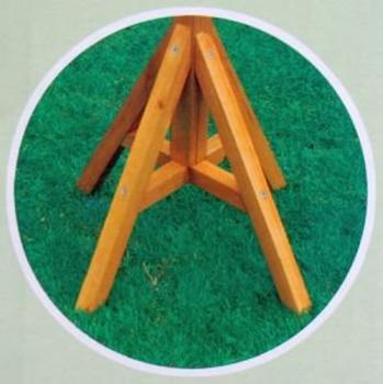 Preview: Vogelfutterhaus aus Holz mit Ständer grün 31x30x112cm